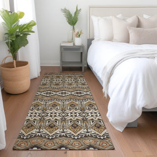 Piper Looms Mayfield Moroccan AMF909 Taupe Machine Washable Area Rug Runner Lifestyle Image Feature