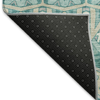 Piper Looms Mayfield Moroccan AMF909 Teal Machine Washable Area Rug Backing Image