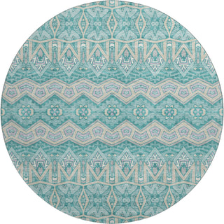 Piper Looms Mayfield Moroccan AMF909 Teal Machine Washable Area Rug Round Main Image
