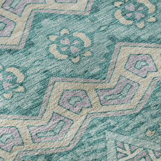Piper Looms Mayfield Moroccan AMF909 Teal Machine Washable Area Rug Swatch Image