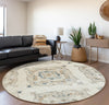 Piper Looms Mayfield Tribal AMF91 Linen Machine Washable Area Rug Round Lifestyle Image Feature