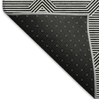 Piper Looms Mayfield Arrows AMF910 Black Machine Washable Area Rug Backing Image