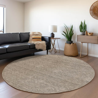Piper Looms Mayfield Arrows AMF910 Brown Machine Washable Area Rug Round Lifestyle Image Feature