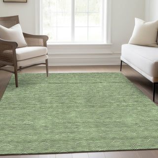 Piper Looms Mayfield Arrows AMF910 Green Machine Washable Area Rug Lifestyle Image Feature