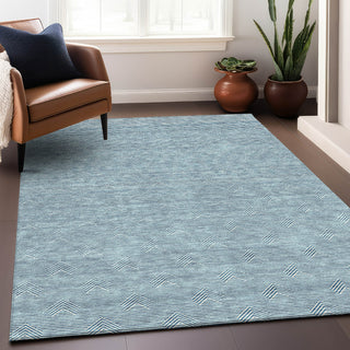 Piper Looms Mayfield Arrows AMF910 Teal Machine Washable Area Rug Lifestyle Image Feature