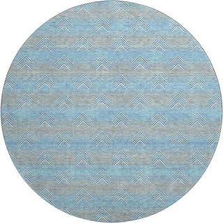 Piper Looms Mayfield Arrows AMF910 Teal Machine Washable Area Rug Round Main Image