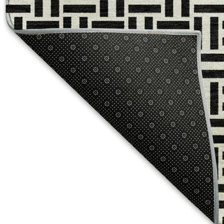 Piper Looms Mayfield Geometric AMF911 Black Machine Washable Area Rug Backing Image