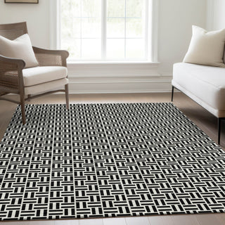 Piper Looms Mayfield Geometric AMF911 Black Machine Washable Area Rug Lifestyle Image Feature
