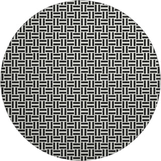 Piper Looms Mayfield Geometric AMF911 Black Machine Washable Area Rug Round Main Image
