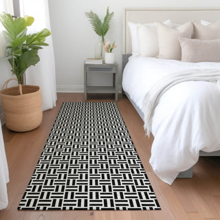 Piper Looms Mayfield Geometric AMF911 Black Machine Washable Area Rug Runner Lifestyle Image Feature