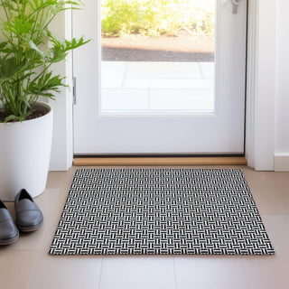Piper Looms Mayfield Geometric AMF911 Black Machine Washable Area Rug Scatter Lifestyle Image Feature