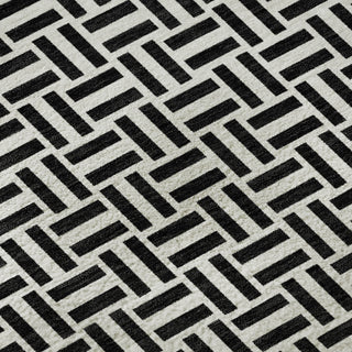 Piper Looms Mayfield Geometric AMF911 Black Machine Washable Area Rug Swatch Image