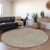 Piper Looms Mayfield Geometric AMF911 Brown Machine Washable Area Rug Round Lifestyle Image Feature