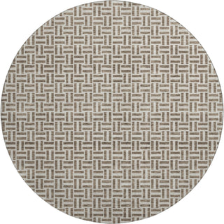 Piper Looms Mayfield Geometric AMF911 Brown Machine Washable Area Rug Round Main Image