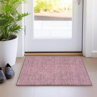 Piper Looms Mayfield Geometric AMF911 Burgundy Machine Washable Area Rug Scatter Lifestyle Image Feature