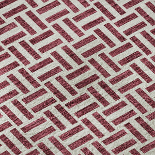 Piper Looms Mayfield Geometric AMF911 Burgundy Machine Washable Area Rug Swatch Image