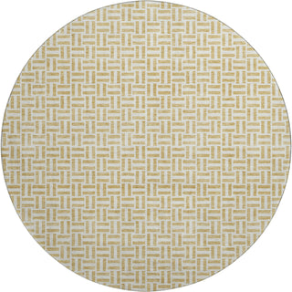 Piper Looms Mayfield Geometric AMF911 Gold Machine Washable Area Rug Round Main Image