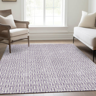 Piper Looms Mayfield Geometric AMF911 Lavender Machine Washable Area Rug Lifestyle Image Feature