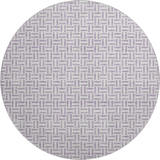 Piper Looms Mayfield Geometric AMF911 Lavender Machine Washable Area Rug Round Main Image