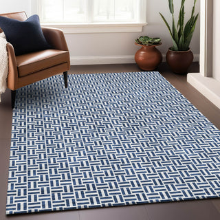 Piper Looms Mayfield Geometric AMF911 Navy Machine Washable Area Rug Lifestyle Image Feature