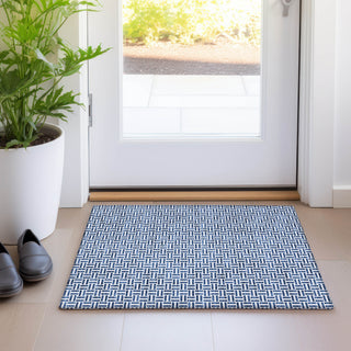 Piper Looms Mayfield Geometric AMF911 Navy Machine Washable Area Rug Scatter Lifestyle Image Feature