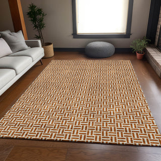 Piper Looms Mayfield Geometric AMF911 Paprika Machine Washable Area Rug Lifestyle Image Feature