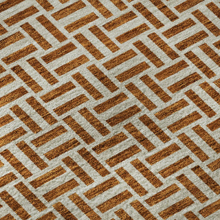 Piper Looms Mayfield Geometric AMF911 Paprika Machine Washable Area Rug Swatch Image