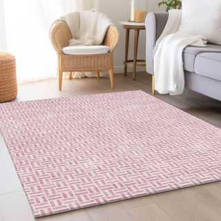 Piper Looms Mayfield Geometric AMF911 Pink Machine Washable Area Rug Lifestyle Image Feature