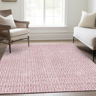 Piper Looms Mayfield Geometric AMF911 Pink Machine Washable Area Rug Lifestyle Image Feature