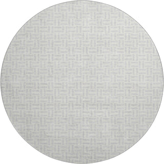 Piper Looms Mayfield Geometric AMF911 Silver Machine Washable Area Rug Round Main Image