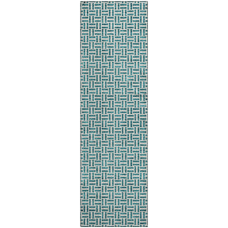 Piper Looms Mayfield Geometric AMF911 Teal Machine Washable Area Rug Runner Main Image