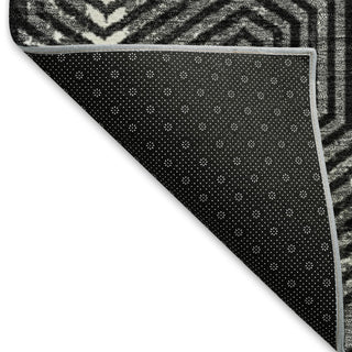 Piper Looms Mayfield Geometric AMF912 Black Machine Washable Area Rug Backing Image