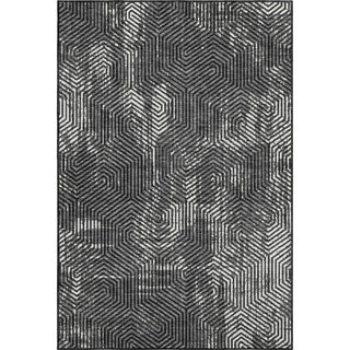 Piper Looms Mayfield Geometric AMF912 Black Machine Washable Area Rug main image
