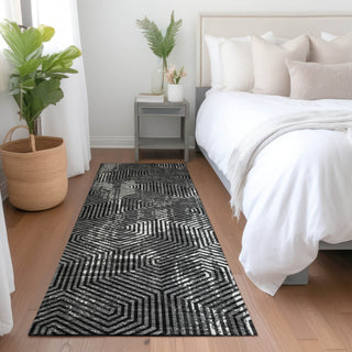 Piper Looms Mayfield Geometric AMF912 Black Machine Washable Area Rug Runner Lifestyle Image Feature