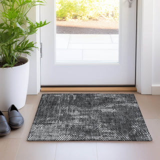 Piper Looms Mayfield Geometric AMF912 Black Machine Washable Area Rug Scatter Lifestyle Image Feature