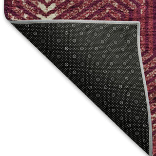 Piper Looms Mayfield Geometric AMF912 Burgundy Machine Washable Area Rug Backing Image