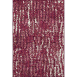 Piper Looms Mayfield Geometric AMF912 Burgundy Machine Washable Area Rug main image