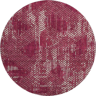 Piper Looms Mayfield Geometric AMF912 Burgundy Machine Washable Area Rug Round Main Image