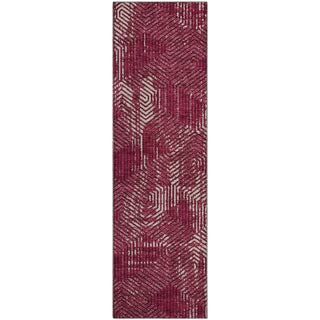 Piper Looms Mayfield Geometric AMF912 Burgundy Machine Washable Area Rug Runner Main Image