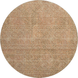 Piper Looms Mayfield Geometric AMF912 Copper Machine Washable Area Rug Round Main Image