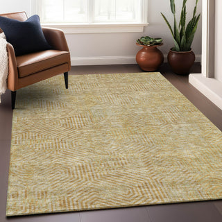 Piper Looms Mayfield Geometric AMF912 Gold Machine Washable Area Rug Lifestyle Image Feature