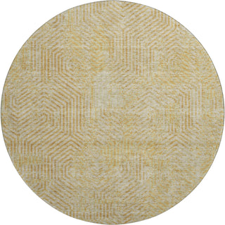 Piper Looms Mayfield Geometric AMF912 Gold Machine Washable Area Rug Round Main Image