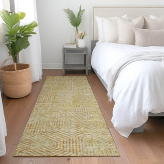 Piper Looms Mayfield Geometric AMF912 Gold Machine Washable Area Rug Runner Lifestyle Image Feature