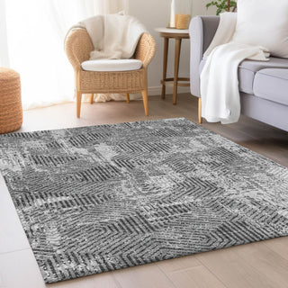 Piper Looms Mayfield Geometric AMF912 Gray Machine Washable Area Rug Lifestyle Image Feature