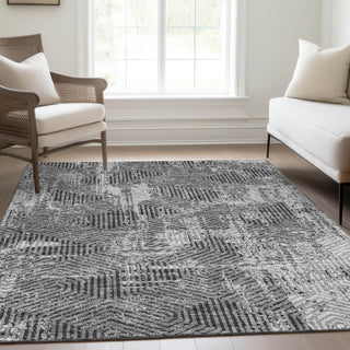 Piper Looms Mayfield Geometric AMF912 Gray Machine Washable Area Rug Lifestyle Image Feature
