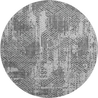 Piper Looms Mayfield Geometric AMF912 Gray Machine Washable Area Rug Round Main Image