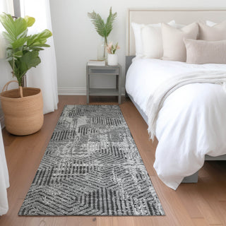 Piper Looms Mayfield Geometric AMF912 Gray Machine Washable Area Rug Runner Lifestyle Image Feature