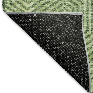 Piper Looms Mayfield Geometric AMF912 Green Machine Washable Area Rug Backing Image