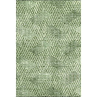 Piper Looms Mayfield Geometric AMF912 Green Machine Washable Area Rug main image