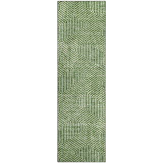 Piper Looms Mayfield Geometric AMF912 Green Machine Washable Area Rug Runner Main Image